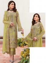 Georgette Green Eid Wear Embroidery Work Pakistani Suit